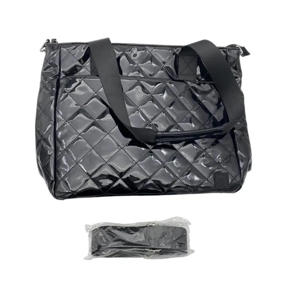 IHKWIP Quilted Carry Your Confidence Anti-Theft Tote Patent Black NWT - Picture 3 of 15
